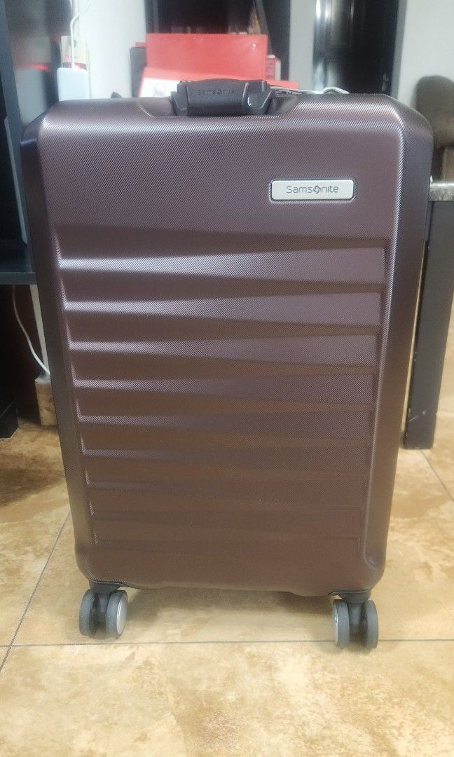 Samsonite spinner luggage (Category: Luggage) located in Manila. Submitted by sound.solution (Listing ID 1338665635, Image 1). Description: brand new authentic and original samsonite spinner luggage easy hook carrying system durable polycarbonate shell tsa lock 360 dual spinner wheels hidden expansion zipper color - soft lilac size - 28.3x19.5x13.1 inch + 1.5 inch expansion weight - 10.9lbs. price - 13,000.00php (sold) color - arctic pink size - 