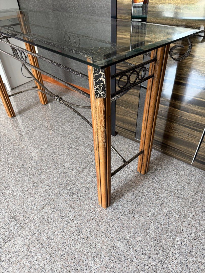 Side table (Category: Tables & Sets) located in Singapore. Submitted by akamisaki (Listing ID 1344768499, Image 2). Description: Giving away, please take note of the cat scratching the side of one of the table stand. Please arrange for own transport / self collect at my house between eunos and marine parade mrt station. .