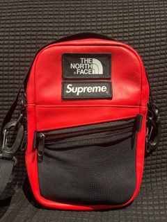 Face Leather Supreme North Face Shoulder Bag Red Supreme X The