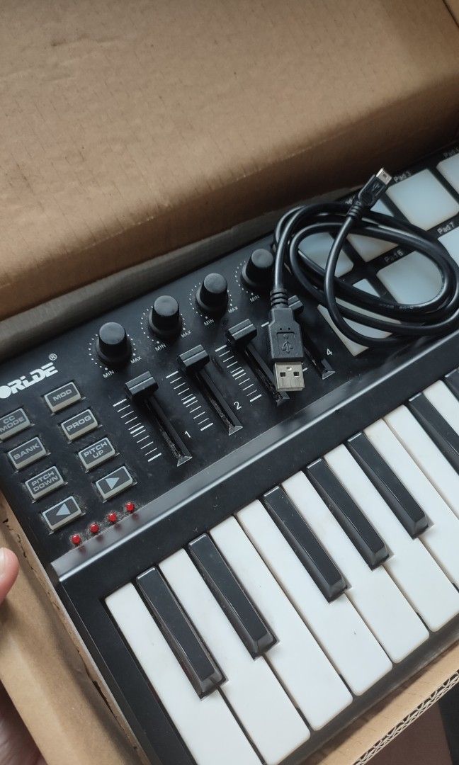 Worlde Panda Compact Midi Controller (Category: Musical Instruments) located in Mandaluyong City. Submitted by thatsoberfriend (Listing ID 1344790270, Image 1). Description: For Sale! Worlde Panda Compact Midi Controller Php 2950 Selling for a friend. Complete with box and usb cable. As is where is. Good for those looking for a basic midi controller. RFS: Upgrade #Midi #Controller #Alesis #Worlde #Korg #Yamaha #Novation.