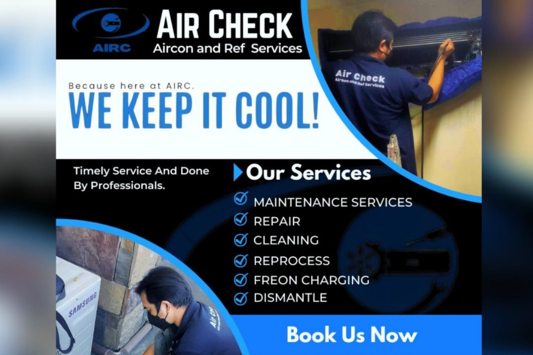 Aircon and Ref Cleaning, Repair, Install (Category: Aircon Services) located in Quezon City. Submitted by air_keon (Listing ID 1284710426, Image 1). Description: 💠Airc Airconditioning Service💠 🕳️ Aircon Installation 🕳️Aircon Repair 🕳️Ref and Chiller Repair 🕳️Refrigerant/Freon Charging 🕳️Reprocess 🕳️Cleaning 🕳️Dismantling 🕳️Pulldown Cleaning - we service all around Metro Manila - with service report and warranty 🪩contact us: 💠 09266761