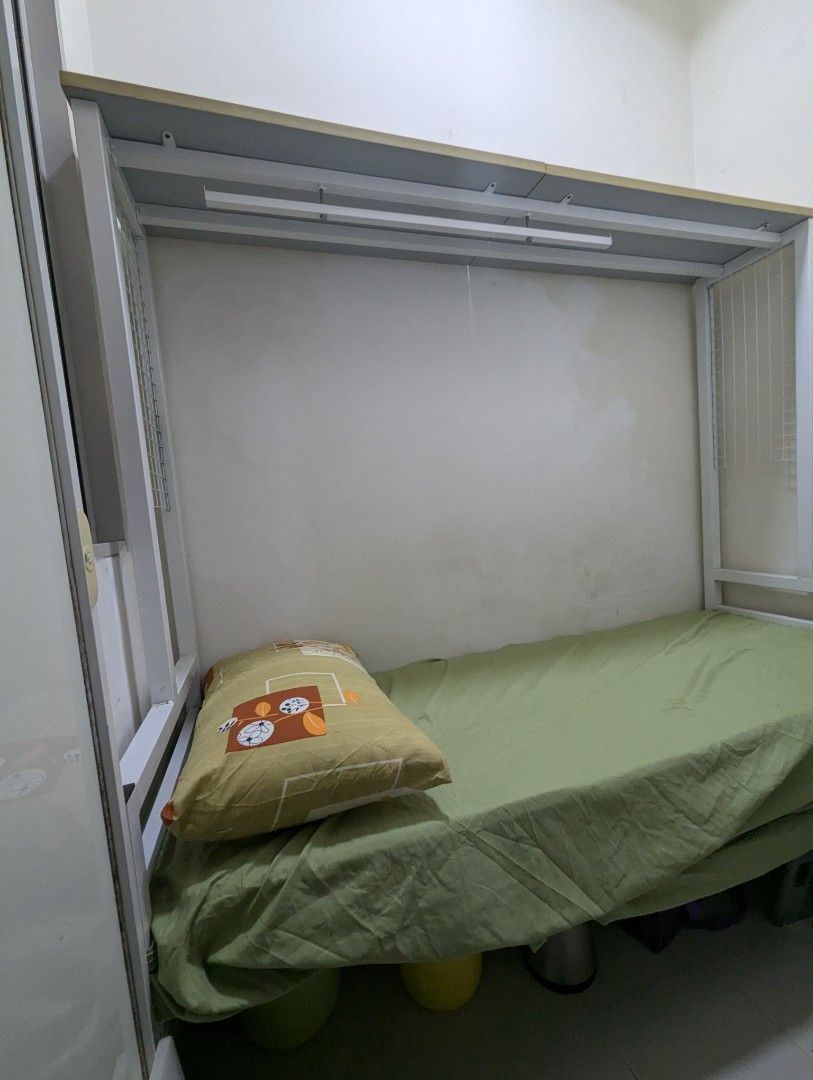 Bunk Bed frame and mattress. Good for helpers room (Category: Bed Frames & Mattresses) located in Singapore. Submitted by skysilver88 (Listing ID 1346492090, Image 3). Description: good condition. useful for helper's room or smaller bedroom. price does not include delivery. self pick up.