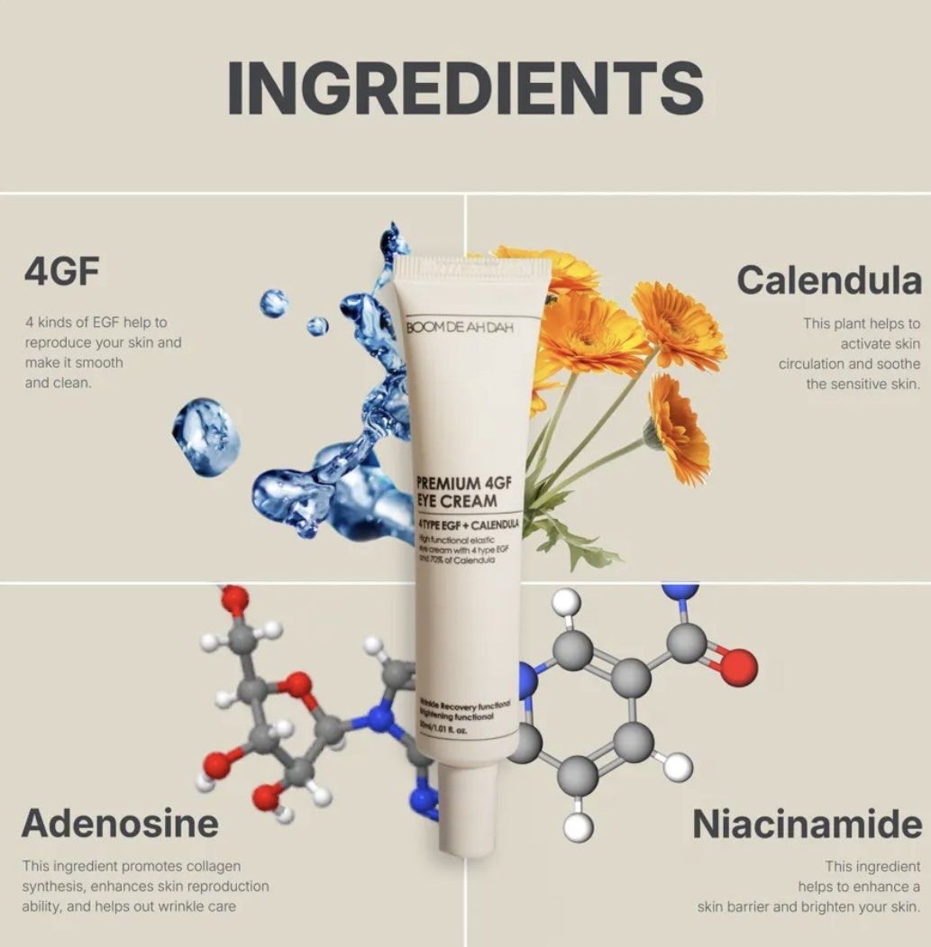 Boom De Ah Dah premium 4gf eye cream, 美容＆個人護理, 健康及美容