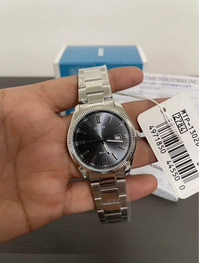 CASIO MTP-1302D (Category: Luxury Watches) located in Manila. Submitted by hitsaver (Listing ID 1346645546, Image 1). Description: NOW AVAILABLE‼️‼️‼️ Casio MTP-1302 38.5 mm 🔵⚫️⚪️ (Similar looks to R0l3x Datejust Fluted Bezel Oyster Bracelet) •Available in Blue, Black, and Sunburst White Dial •Case Size 38.5 mm •50 meter Water Resistance •Quartz Movement, Battery Operated •Stainless Steel Bracelet •Date Display ‼️FOR ONLY: ₱3,500 Blue Dial ₱3,00