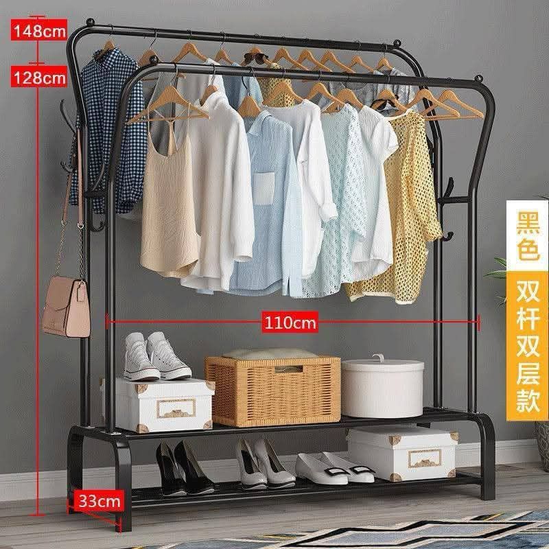 Clothes rack double heavy duty (Category: Everything Else Others) located in Manila. Submitted by asstditems (Listing ID 1346634751, Image 3). Description: Same day delivery via Lalamove Location: Manila Mop: Cod/Gcash payment.