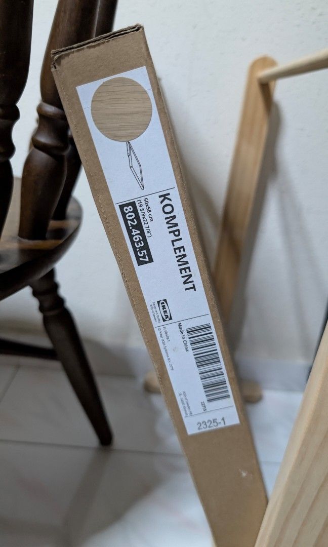 Ikea Komplement (Category: Shelves, Cabinets & Racks) located in Singapore. Submitted by mentalac (Listing ID 1346632819, Image 2). Description: Selling 2 pcs together. One of it was open to try out. Cant fit on my project. Selling it as a pair for $50 Original : $35 ea..