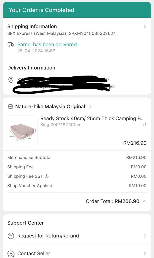 Inflatable bed (Category: Hiking & Camping) located in Sungai Buloh. Submitted by karyao0105 (Listing ID 1346530370, Image 2). Description: Used only once Bought new Inflation Motor included Suitable for spare extra bed when friends visit!!!.