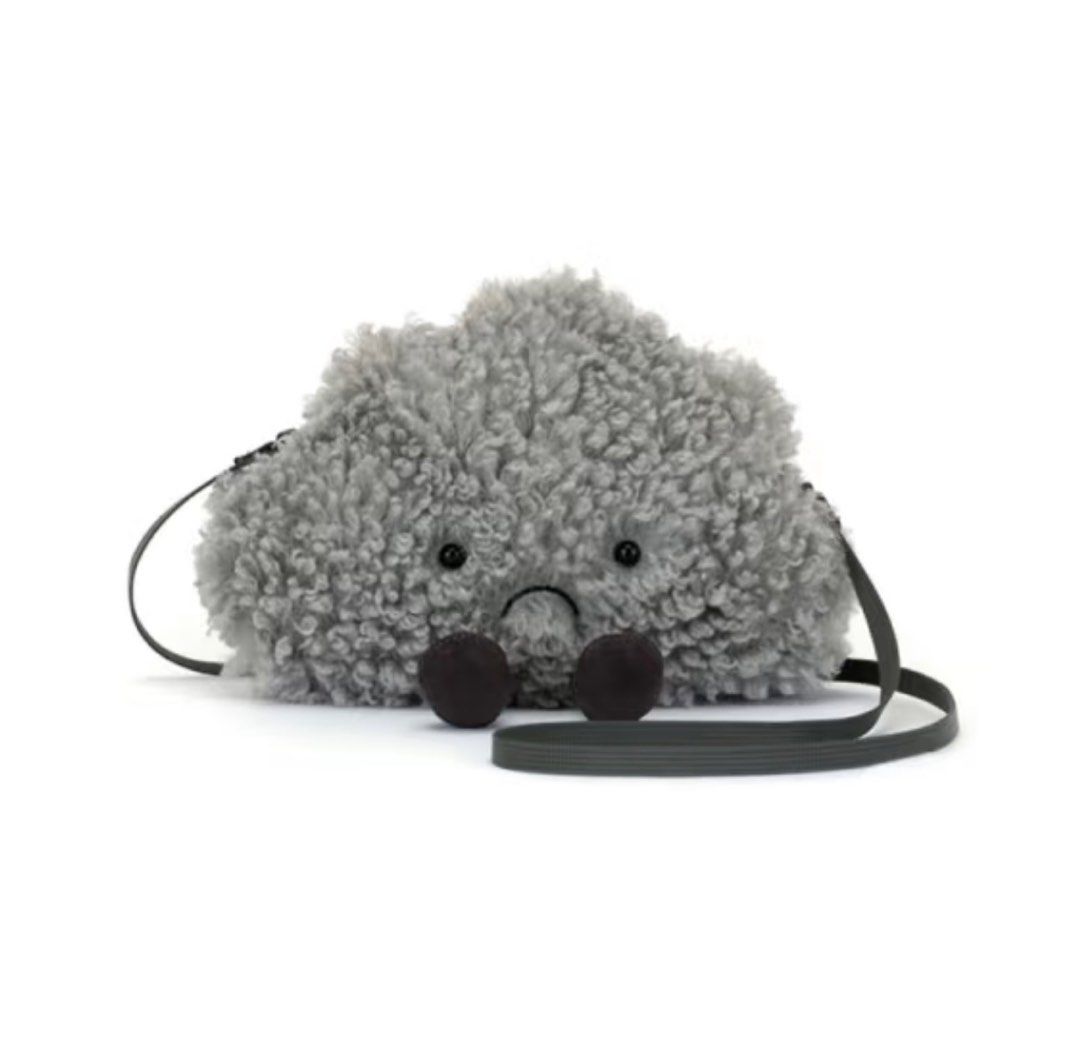 Jellycat storm cloud bag 灰雲雨雲黑雲灰雲袋, 女裝, 手袋及銀包, 多