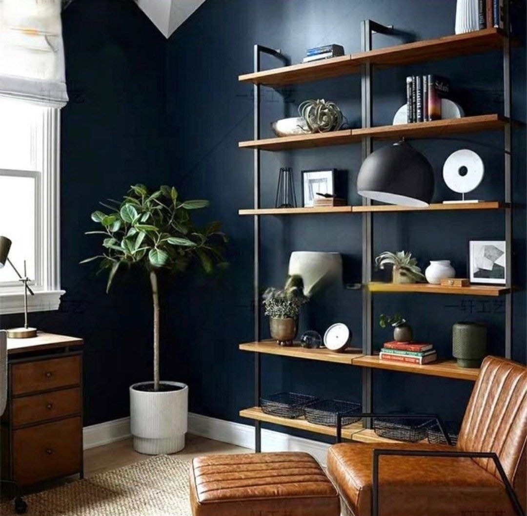 JODA Industrial Solid Wood Ladder Display Shelf, Furniture & Home ...