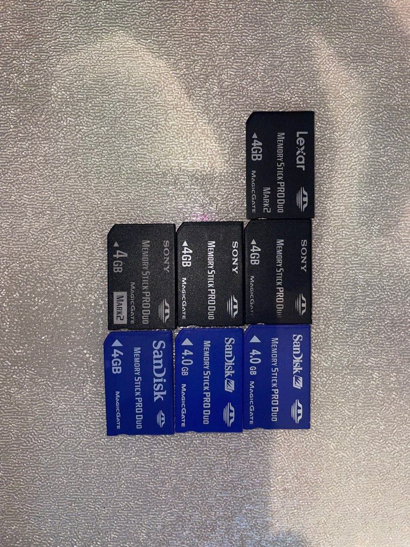 Memory Stick Pro Duo (Category: Memory & SD Cards) located in Singapore. Submitted by deeznuts30 (Listing ID 1346597607, Image 1). Description: All 4GB 1 card for $5 All for $30 Price negotiable.