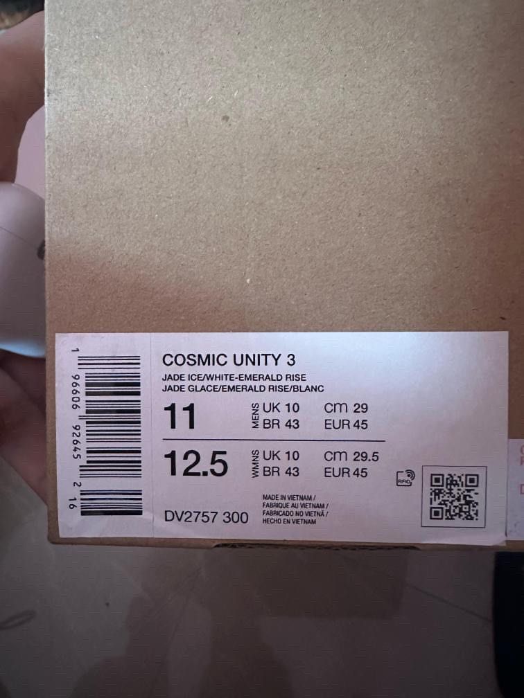 nike cosmic unity 3 (Category: Sneakers) located in Dasmarinas. Submitted by clydegallo40531 (Listing ID 1346646934, Image 3). Description: only used once and original po yan not top grade or ua pairs.