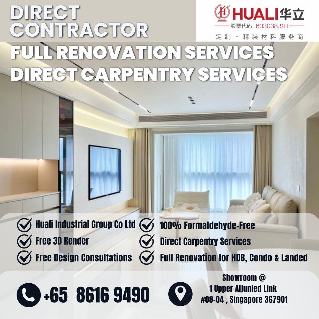 Full Renovation for HDB, Condo, Landed | Direct Carpentry, Kitchen, Toilet, Tiling, Vinyl, Hacking, Ceiling, Plumbing & Electrical | No Hidden Costs, Free Design & Rendering631095533653771118