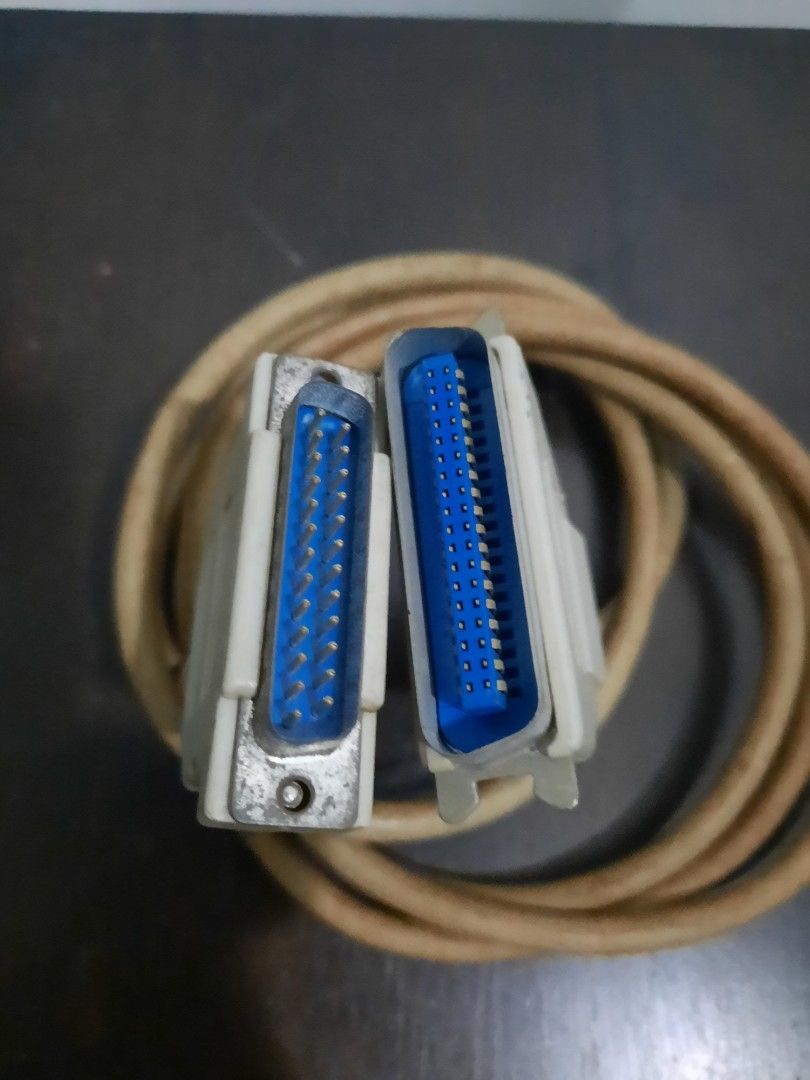 Parallel port printer cable (Category: Cables & Adaptors) located in Shah Alam. Submitted by we.see (Listing ID 1344274390, Image 2). Description: printer cable parallel port.