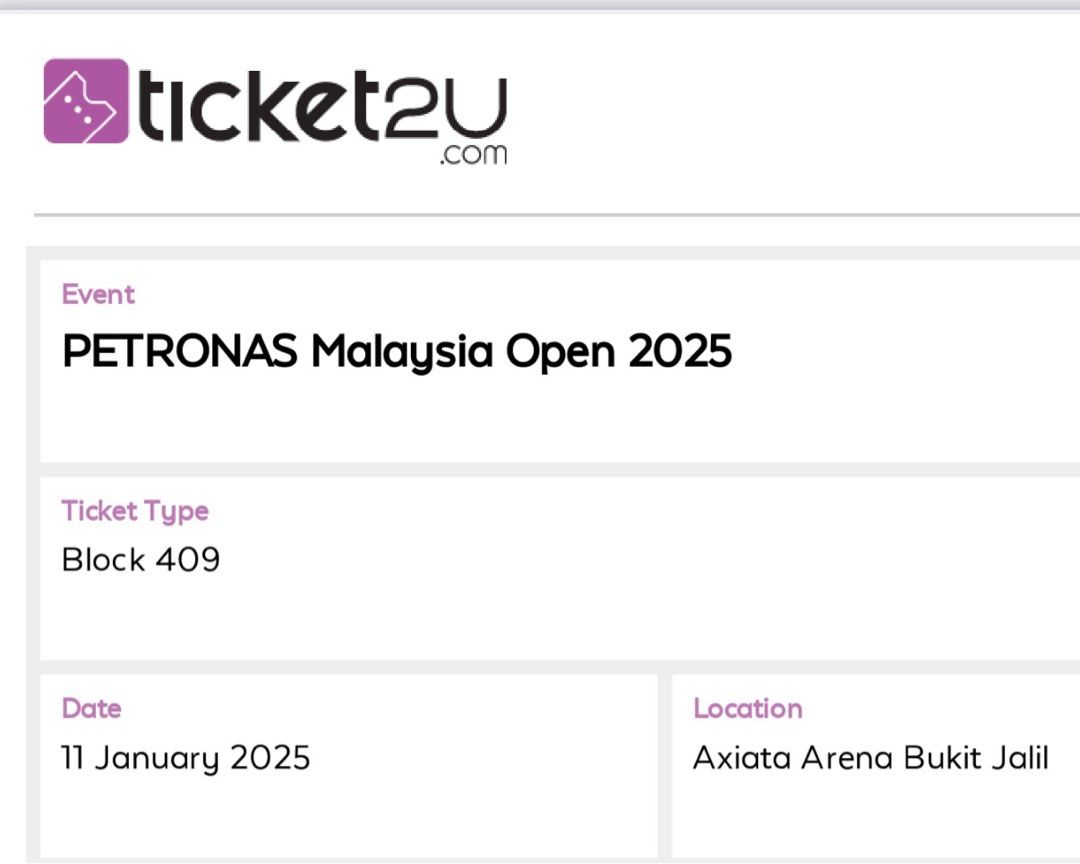Petronas Malaysia Open 2025, Tickets & Vouchers, Event Tickets on Carousell
