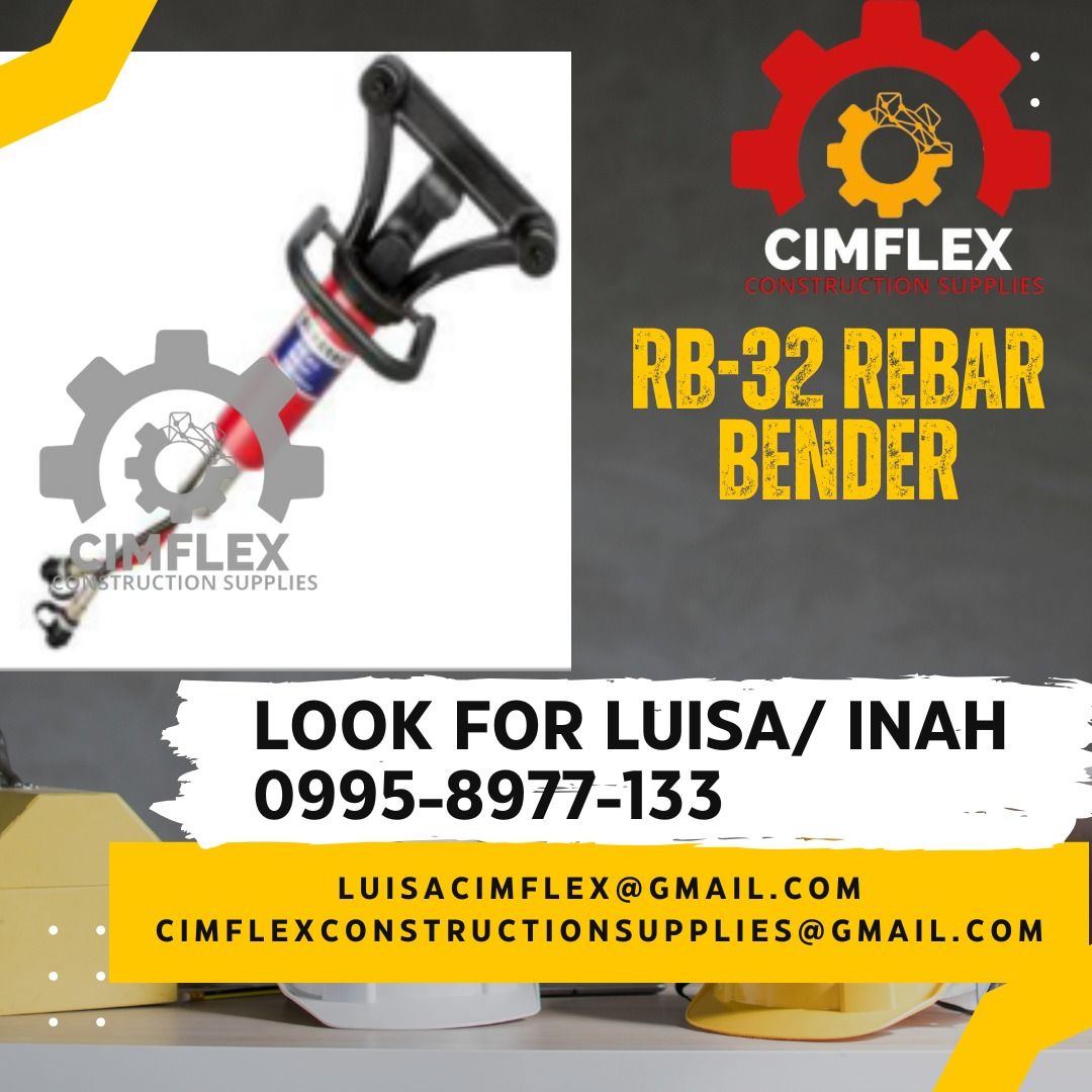 RB-32 Rebar Bender (Category: Construction Tools & Equipment) located in Caloocan City. Submitted by luisacimfl72432 (Listing ID 1346532142, Image 1). Description: RB-32 Rebar Bender glbe- ( 0995-897-7133 ) cimflex construction supplies.