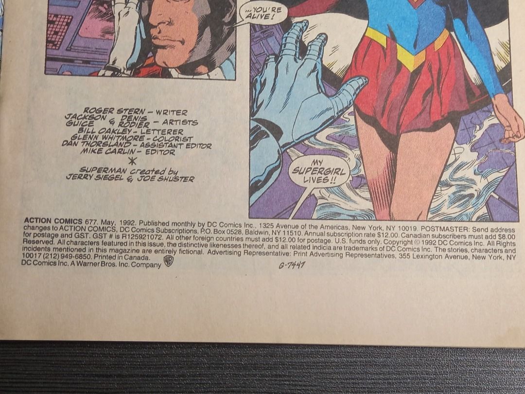 Superman Action Comics #677 Comics May 1992 (Category: Comics & Manga) located in Davao. Submitted by henniescomics (Listing ID 1346600330, Image 3). Description: Superman Action Comics #677 Comics May 1992 Tanned pages but texts are not hidden/obscured Complete pages. No notes or markings on pages. Please review the pictures for the actual condition as the items show signs of wear. Preloved item from USA Still in good condition ►Payment first po