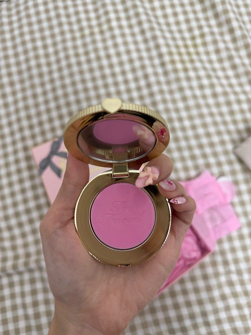 Too Faced Cloud Crush Blush in Candy Clouds (Category: Makeup) located in Manila. Submitted by burger26 (Listing ID 1346593708, Image 3). Description: This is super cute!!!! Similar to Dior's 001 Pink blush. Too Faced gift box is also included RFS: Impulse buy cos I found it cute lol and I need to declutter..