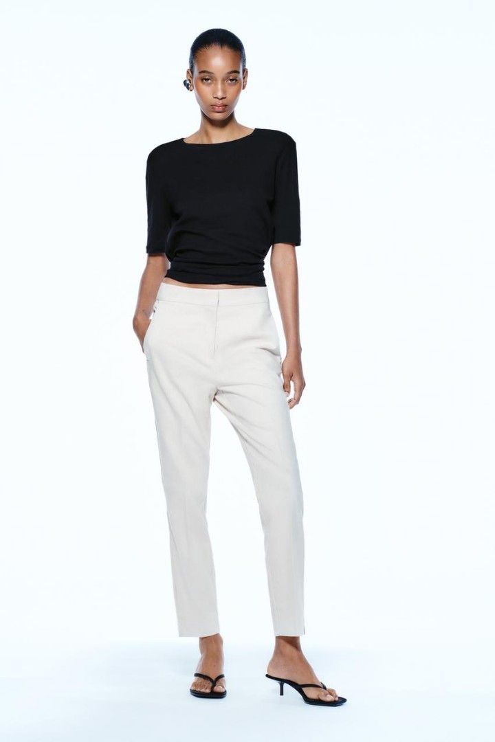 Zara trousers (Category: Other Bottoms) located in Makati City. Submitted by catfs (Listing ID 1346578830, Image 1). Description: bought from another seller on carousell but doesn't fit my hips size eur 34 nice trousers, perfect for office or smart casual attires also available in navy blue *all sales are final and no returns or exchanges will be entertained.