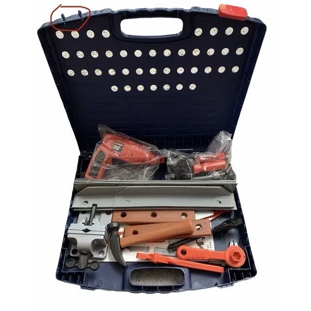 68 Piece Workbench W/ Realistic Tools & Electric Drill For Construction Workshop Tool Bench (Category: Construction Tools & Equipment) located in Antipolo. Submitted by lmhobbiestoys (Listing ID 1346702272, Image 3). Description: Price: 🛠 Php 1199 Selling: 🛠 68 Piece Workbench W/ Realistic Tools & Electric Drill For Construction Workshop Tool Bench Brand: 🛠 Toyvelt Condition: 🛠 Brand New / Complete / Selling cheap coz 1 lock is missing ‼️Disc
