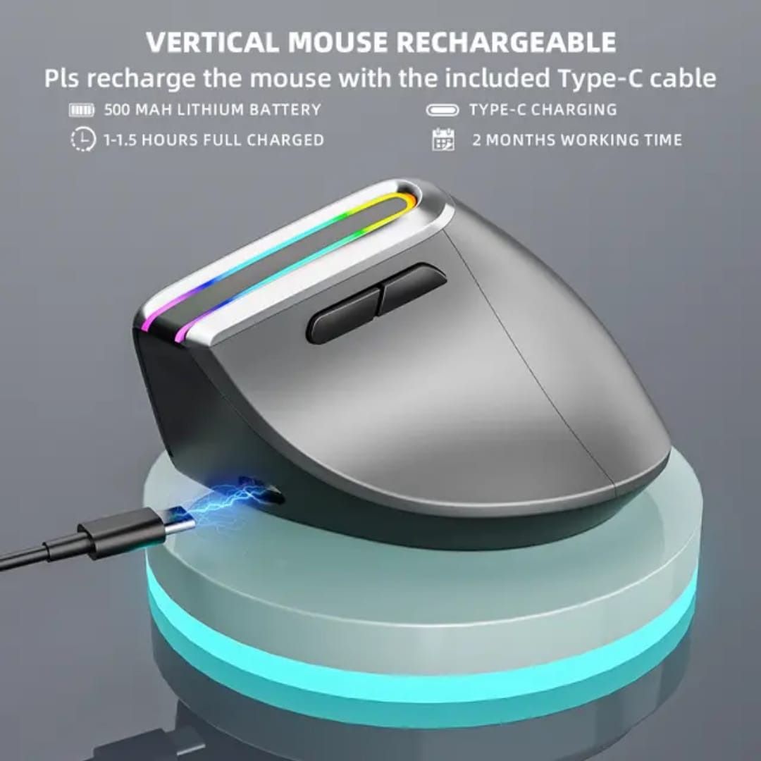 (same day delivery) 8D RGB Backlit Dual Mode Wireless Bluetooth Ergonomic Mouse Computer Mice Rechargeable Vertical Mouse Wireless for PC Tablet62863085089283113