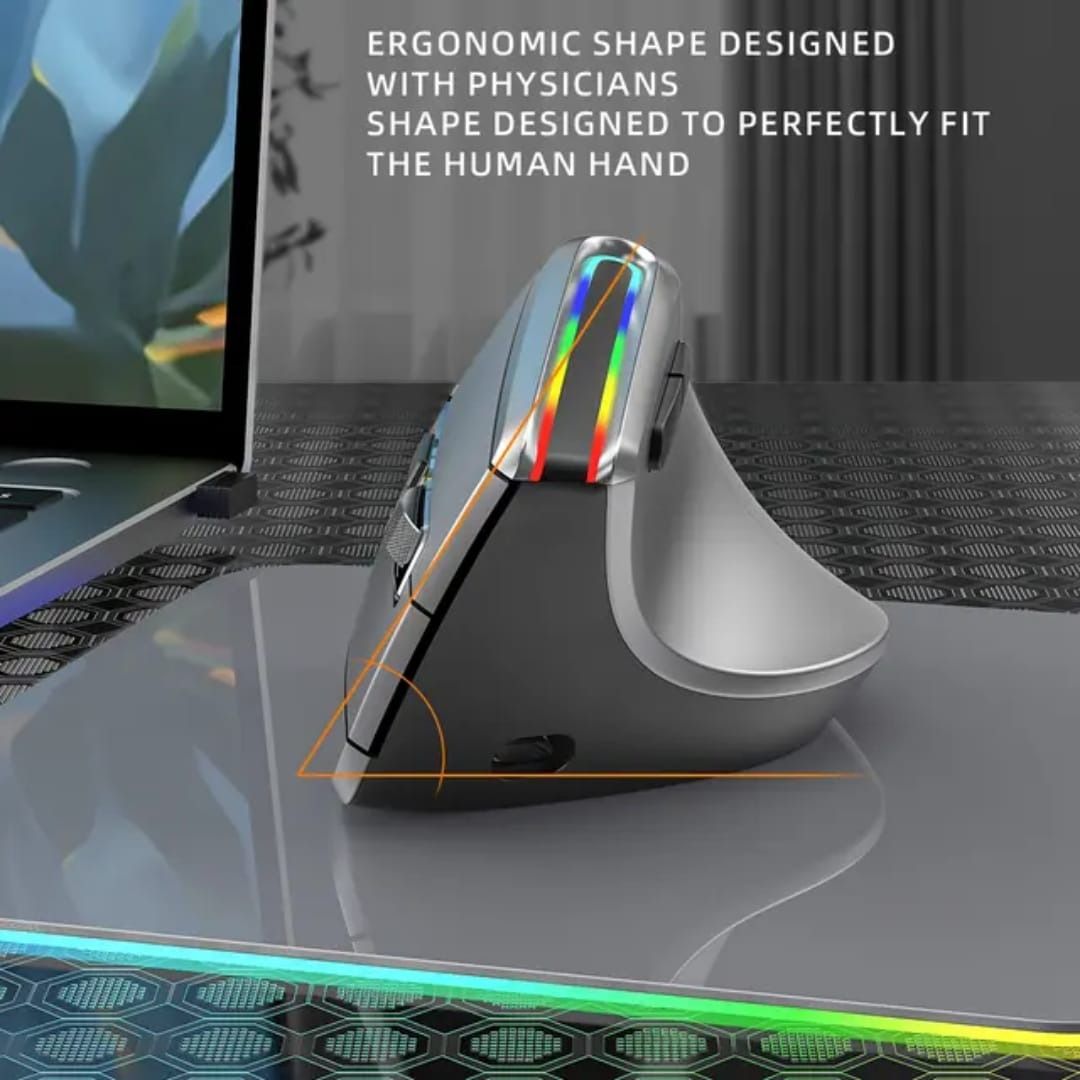 (same day delivery) 8D RGB Backlit Dual Mode Wireless Bluetooth Ergonomic Mouse Computer Mice Rechargeable Vertical Mouse Wireless for PC Tablet62863085089283114