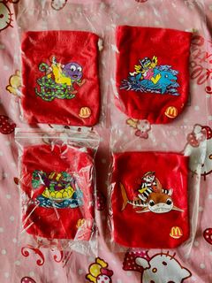 Brand New ~ Full Set McDonald's Drawstring Bag Four Styles McDonald’s McDonalds Characters String Bag Set (4 Designs) #Uncle_McDonald Fly_Fly Slip_Slip Burger_Thief #Collectible #Out_of_Print64226447173506110