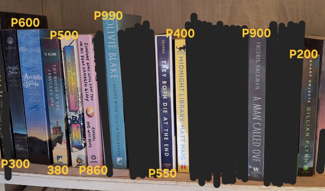 DISCOUNTED Assorted Authentic Books Novels Part I (Category: Storybooks) located in Rizal. Submitted by rmsg29 (Listing ID 1346685809, Image 1). Description: ✅️Authentic books ✅️Chat if interested in any title so I can provide more photos. ✅️Bought from places like Fullybooked, National Bookstore and Book Depository (UK) ✅️Conditions vary. Some with name (dry seal), a bit of yellowing and foxing due to storage, with plastic covers, and some edges