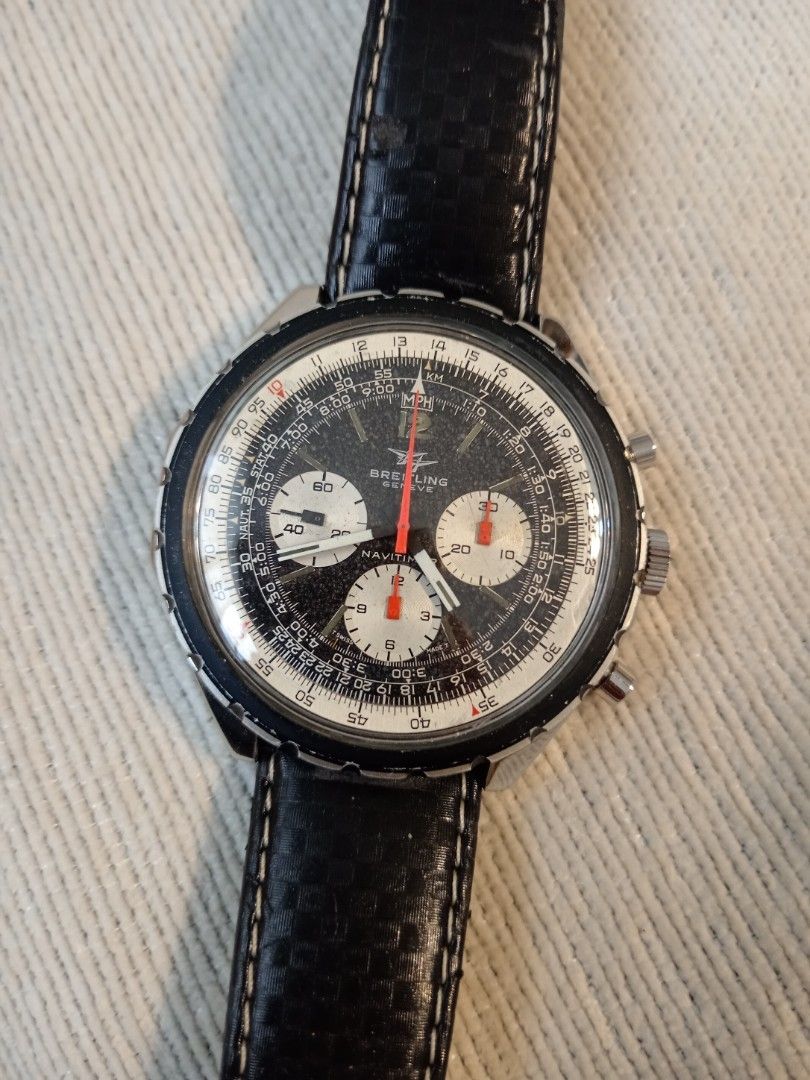 Brietling Navitimer (Category: Watches) located in Singapore. Submitted by timepieces_chinatown (Listing ID 1346764721, Image 1). Description: Circa 1968. Large aperture pilot's Chronograph. 48mm diameter. Rare. Power by the Venus 178 Swiss movement. Watch only. View to appreciate..