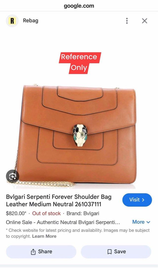 BVLGARI Serpinte coded (Category: Luxury Bags & Wallets) located in Pagadian. Submitted by lightbagelyas (Listing ID 1346677690, Image 2). Description: BVlGARII Serpinte Forever Shoulder Bag Coded Made in Italy Gold Hardware Calfskin Leather Fabric Lining Sign of Sign of usage.