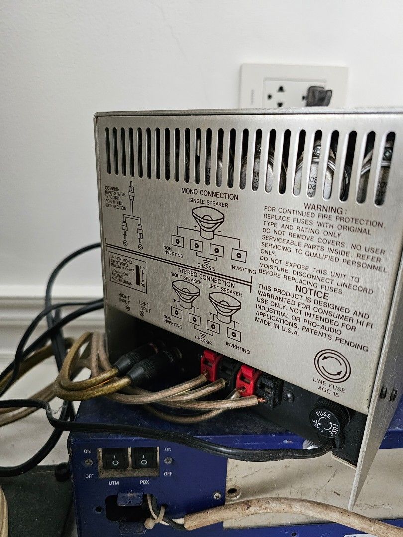 CARVER amplifier (Category: Soundbars, Speakers & Amplifiers) located in Cavite. Submitted by pedor2 (Listing ID 1346672194, Image 2). Description: selling may pre loved Carver M400 Magnetic Field 200wpc power amplifier with a small footprint, 110v made in USA, can drive even low efficient speakers,.