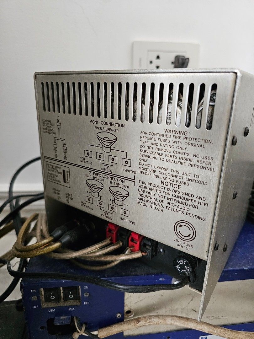 CARVER amplifier (Category: Soundbars, Speakers & Amplifiers) located in Cavite. Submitted by pedor2 (Listing ID 1346672194, Image 1). Description: selling may pre loved Carver M400 Magnetic Field 200wpc power amplifier with a small footprint, 110v made in USA, can drive even low efficient speakers,.