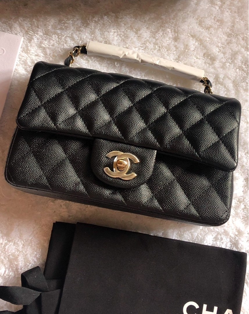 Chanel mini rectangular black caviar ghw, Luxury, Bags & Wallets on ...