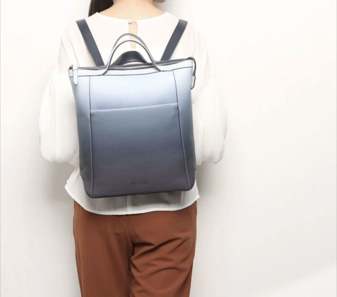 Cole Haan authentic Leather laptop convertible bag (Category: Laptop Bags & Sleeves) located in Manila. Submitted by declutter_777 (Listing ID 1346669193, Image 2). Description: Crafted in genuine leather. 13.5" 13" x3.5". 21" adjustable strap 2.5" handle drop. Crafted in leather with a washable nylon interior and nylon straps. Secured zip top closure. Exterior front zip pocket. Padded interior laptop sleeve, fits up to 13" laptops or tablets. Fo