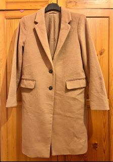 減價 GU 卡其色 淺啡色 長外套 冬季 Beige Coat64245834129539110