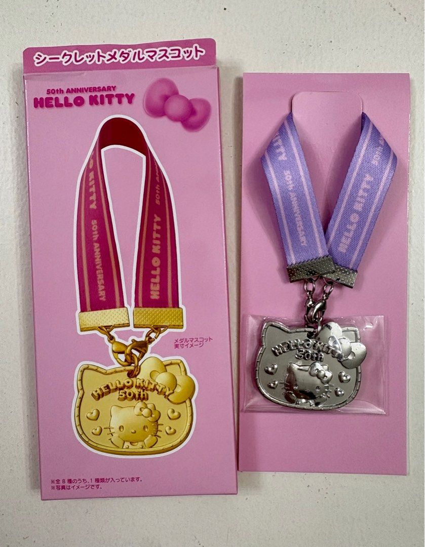 Hello Kitty 50th Anniversary Medal Keychain Blind Box (Category: Accessory Holder, Box & Organizers) located in Manila. Submitted by tyreseig (Listing ID 1346816162, Image 1). Description: - open box, sealed item.