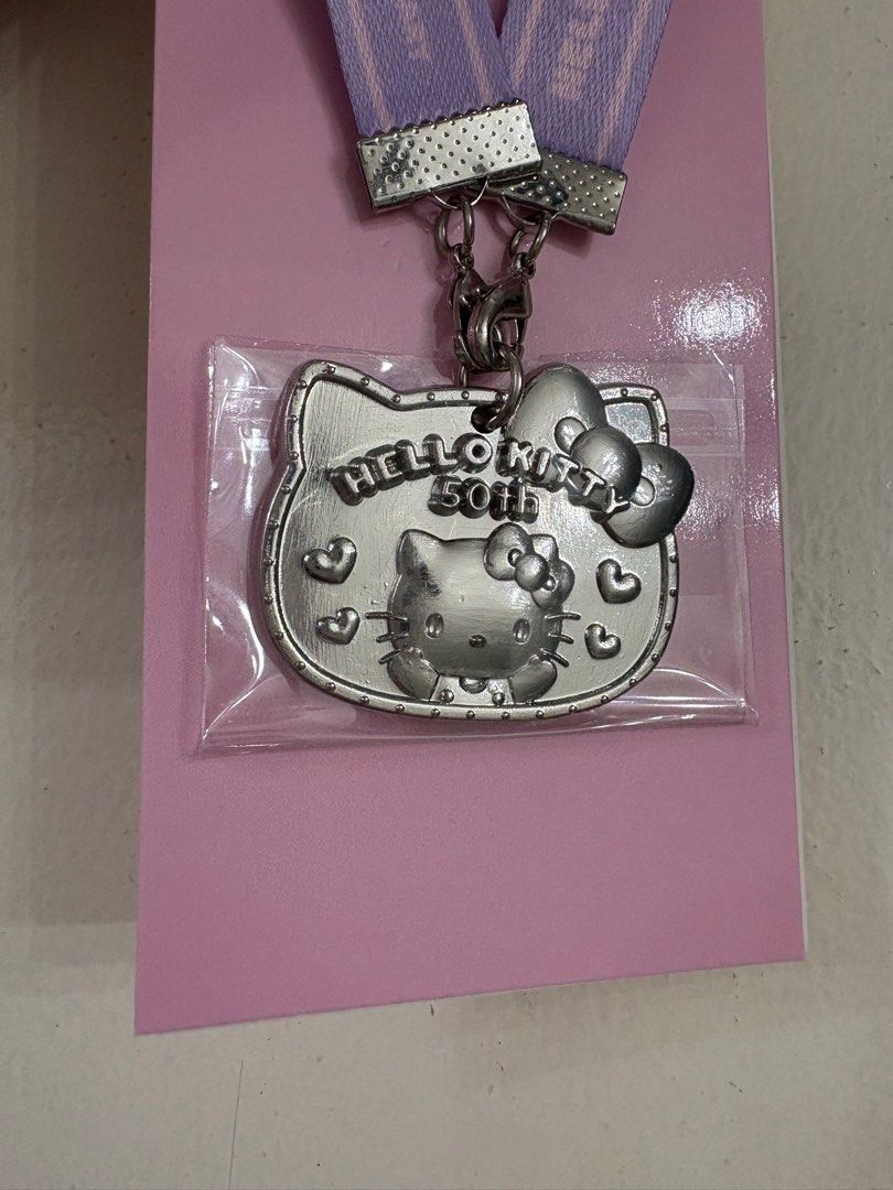 Hello Kitty 50th Anniversary Medal Keychain Blind Box (Category: Accessory Holder, Box & Organizers) located in Manila. Submitted by tyreseig (Listing ID 1346816162, Image 3). Description: - open box, sealed item.