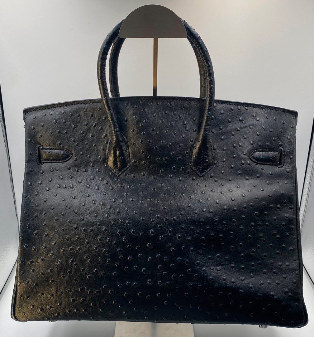 Hermes Black Birkin 40 Ostrich (Category: Luxury Bags & Wallets) located in Muntinlupa City. Submitted by peoniesandpearls.bird (Listing ID 1346706990, Image 3). Description: Vintage Hermes Birkin 35 Noir or Black Ostrich Leather with Palladium Hardware Made in France It comes with a dust bag, clochette and lock set The Blind Stamp is M Square (2009) This was stored only for an extended period of time Hoarded and squirreled away, forgotten but re
