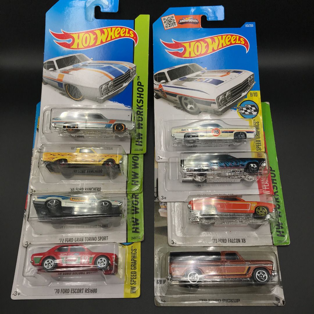 Hot Wheels Ford Lot (Pickup, Falcon, Fairlane, Ranchero, Escort, Gran ...