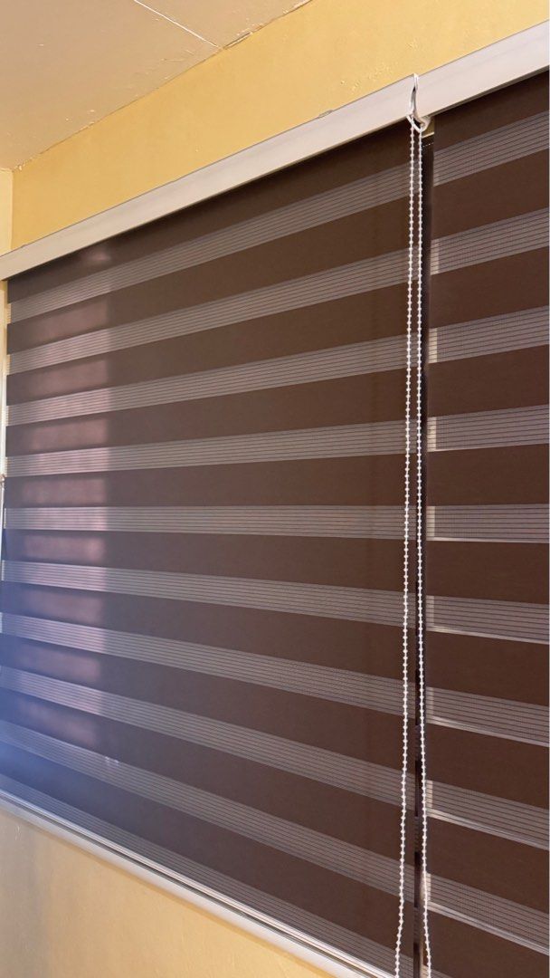 Korean blinds double layer - Choco brown (Category: Curtains & Blinds) located in Quezon City. Submitted by jennyyy00 (Listing ID 1346670195, Image 2). Description: 600 each 140x160cm.