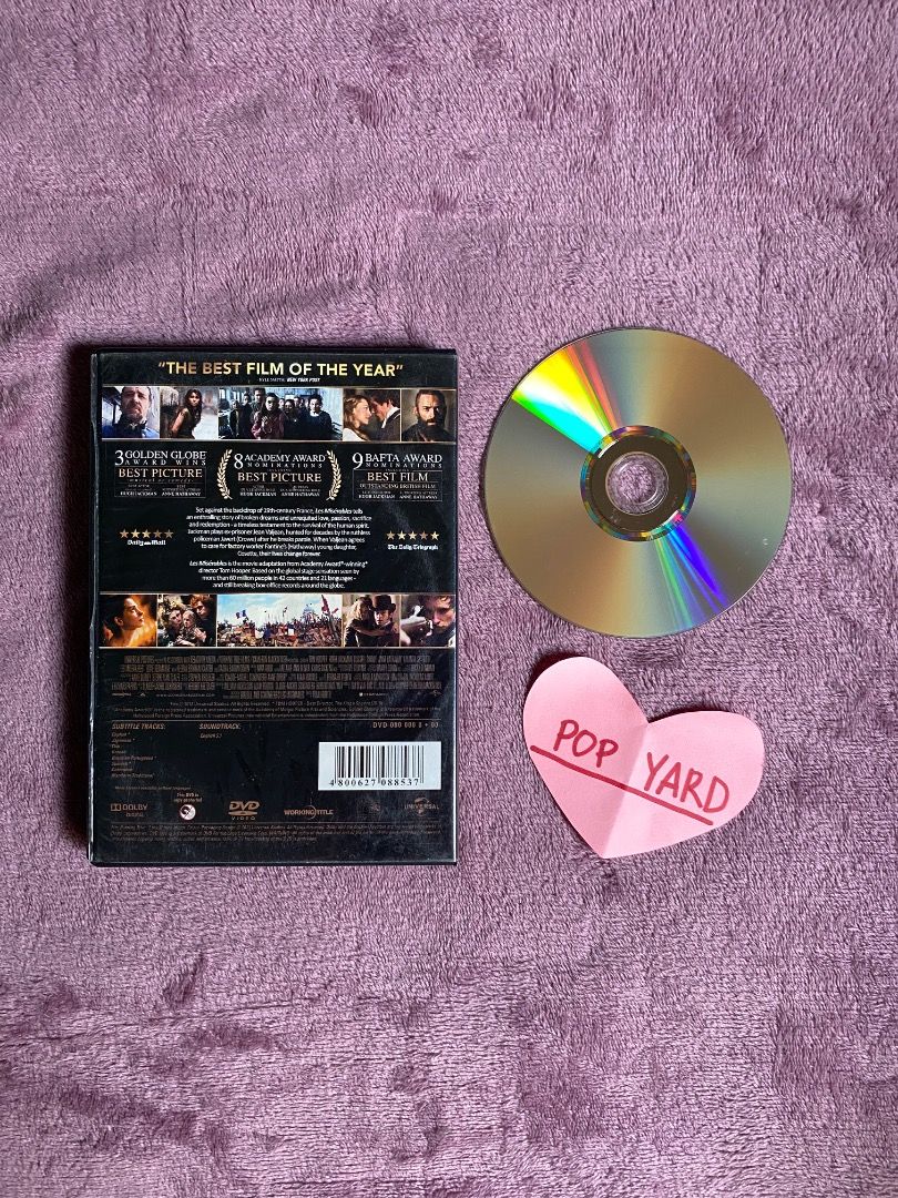 Les Miserables (2012) - ORIGINAL DVD (Category: CDs & DVDs) located in Valenzuela. Submitted by popyard (Listing ID 1346753918, Image 2). Description: PLEASE READ: For CDs & DVDs, as these items have been left untouched for a long time, I cannot guarantee its playability. However, I assure that the items have been well kept and show only inevitable signs of age. Payment: Bank transfer Reicipient must shoulder courier costs Courier: LBC For nearby