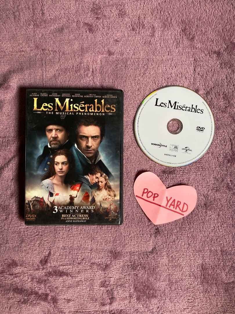 Les Miserables (2012) - ORIGINAL DVD (Category: CDs & DVDs) located in Valenzuela. Submitted by popyard (Listing ID 1346753918, Image 1). Description: PLEASE READ: For CDs & DVDs, as these items have been left untouched for a long time, I cannot guarantee its playability. However, I assure that the items have been well kept and show only inevitable signs of age. Payment: Bank transfer Reicipient must shoulder courier costs Courier: LBC For nearby