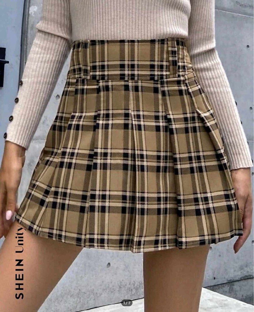 Light Brown Preppy Plaid Pleated Skirt (Category: Skirts) located in Paranaque City. Submitted by floramese (Listing ID 1346804663, Image 1). Description: Never used, just stored. ✿ such an adorable piece! ✿ old money and preppy vibes! ✿ waistline: 24—25 ✿ sold out on the app Modes of Payment – GCash – Maya – PNB – EastWest.