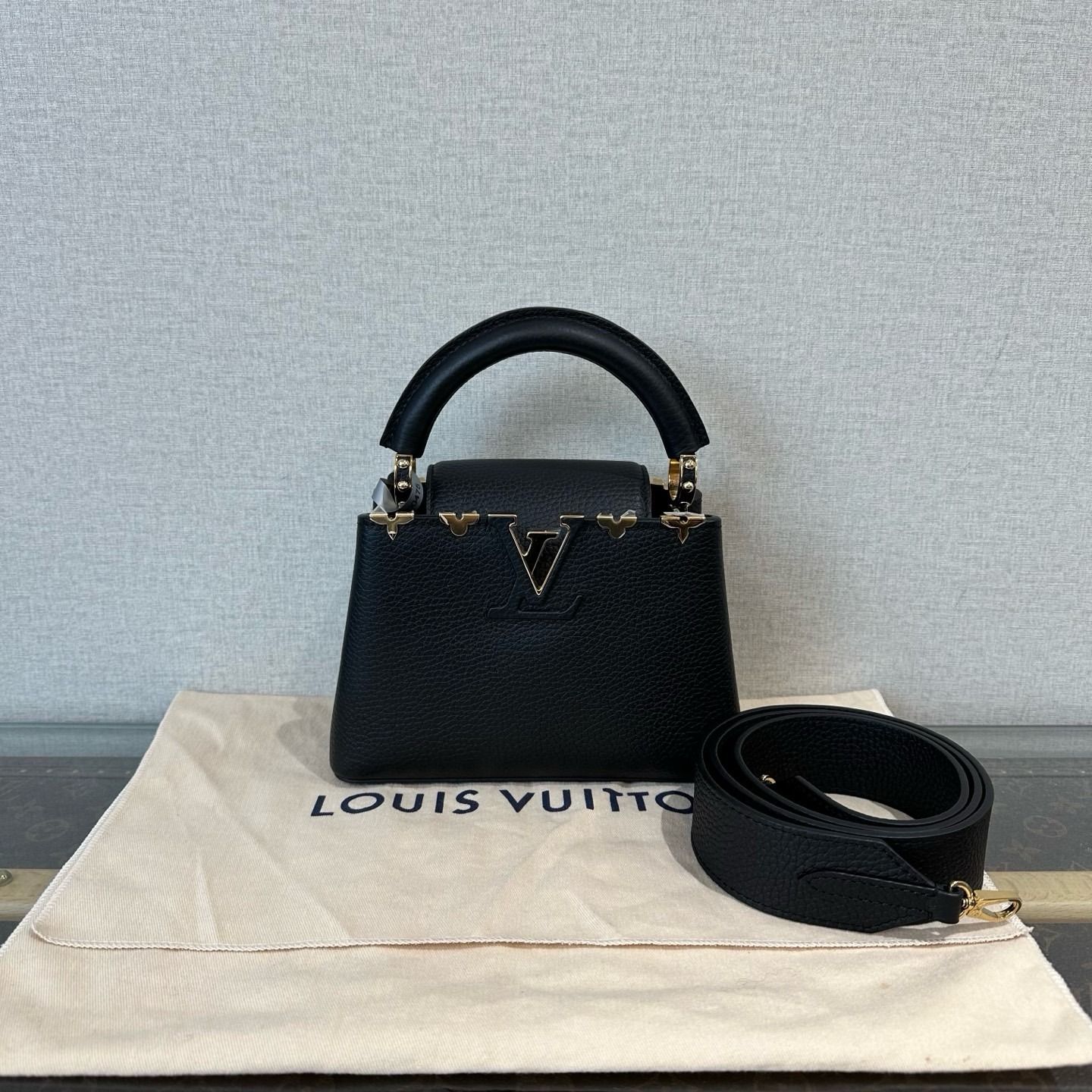 Louis Vuitton Capucines Mini in Black, Luxury, Bags & Wallets on Carousell