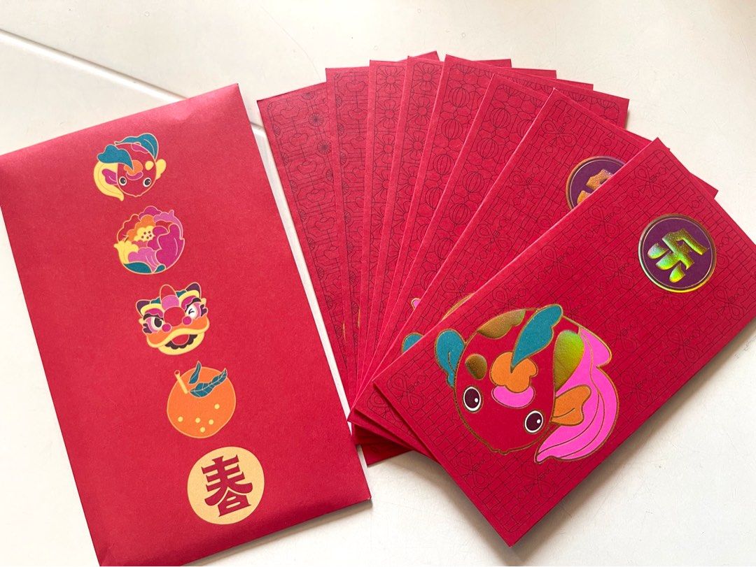 OCBC Red Packet 2025/ Ang Pow/ 8 pcs /Angpow, Hobbies & Toys, Stationery &  Craft, Art & Prints on Carousell