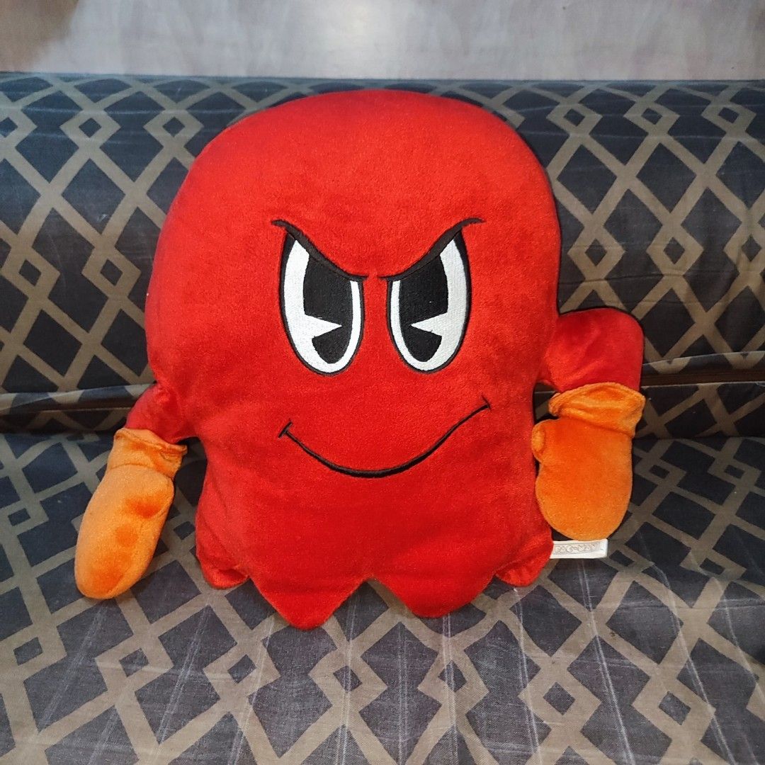 Pac-Man Red Ghost Pillow Type Huggable Plushie Toy (Category: Plushies & Soft Toys) located in Quezon City. Submitted by understuffcollectibles (Listing ID 1346822756, Image 1). Description: ₱700 Size: Large Plushie Courier J&T or Lalamove around Metro Manila.