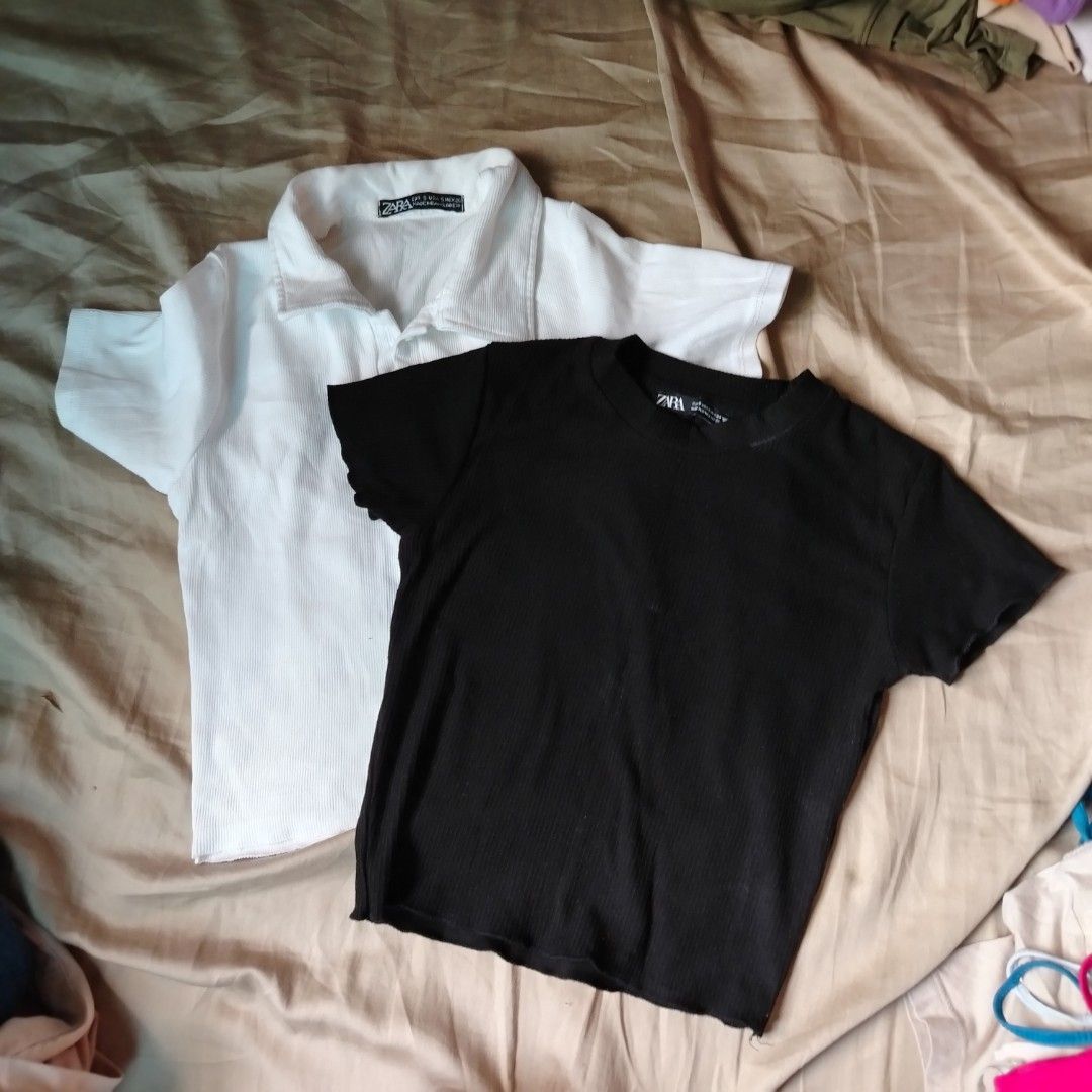 Preloved ZARA Cropped Polo Shirt Top Bundle (Category: Blouses) located in Manila. Submitted by dalgicheetos (Listing ID 1346697069, Image 1). Description: fits XS-S ₱70 if you wanna buy 1 piece only..