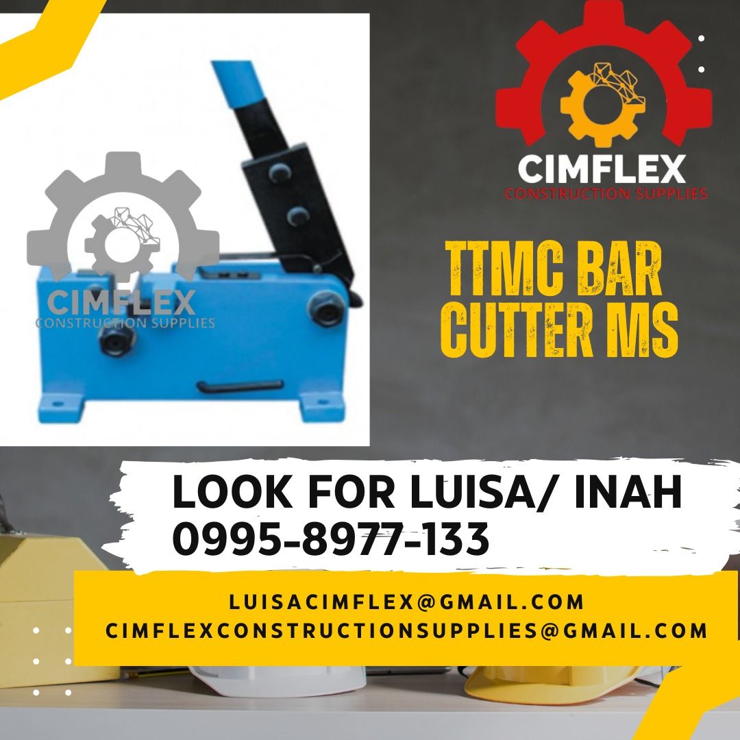 TTMC Bar Cutter MS (Category: Construction Tools & Equipment) located in Caloocan City. Submitted by luisacimfl72432 (Listing ID 1346732170, Image 1). Description: TTMC Bar Cutter MS glbe- ( 0995-897-7133 ) cimflex construction supplies.