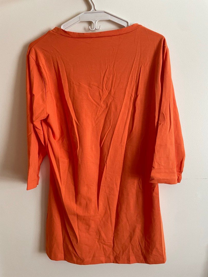 Versace Jeans Muted Orange Elastic Cotton Mid Sleeve Tee (Category: Others Tops) located in Manila. Submitted by ciscosthrifter (Listing ID 1346720413, Image 2). Description: Versace Jeans Muted Orange Elastic Cotton Tee Width (Pit to Pit): 18” Length: 29”.