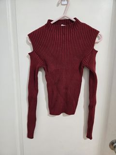 酒紅色露膊貼身上衣64244470615810110