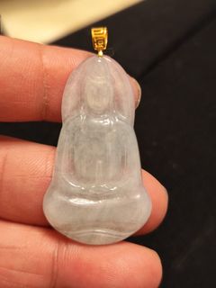 天然翡翠鑲18k觀音吊咀64228596115457110